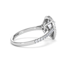 Diana Lab Diamond Pear Halo Engagement Ring Platinum 2.10ct F/VS1
