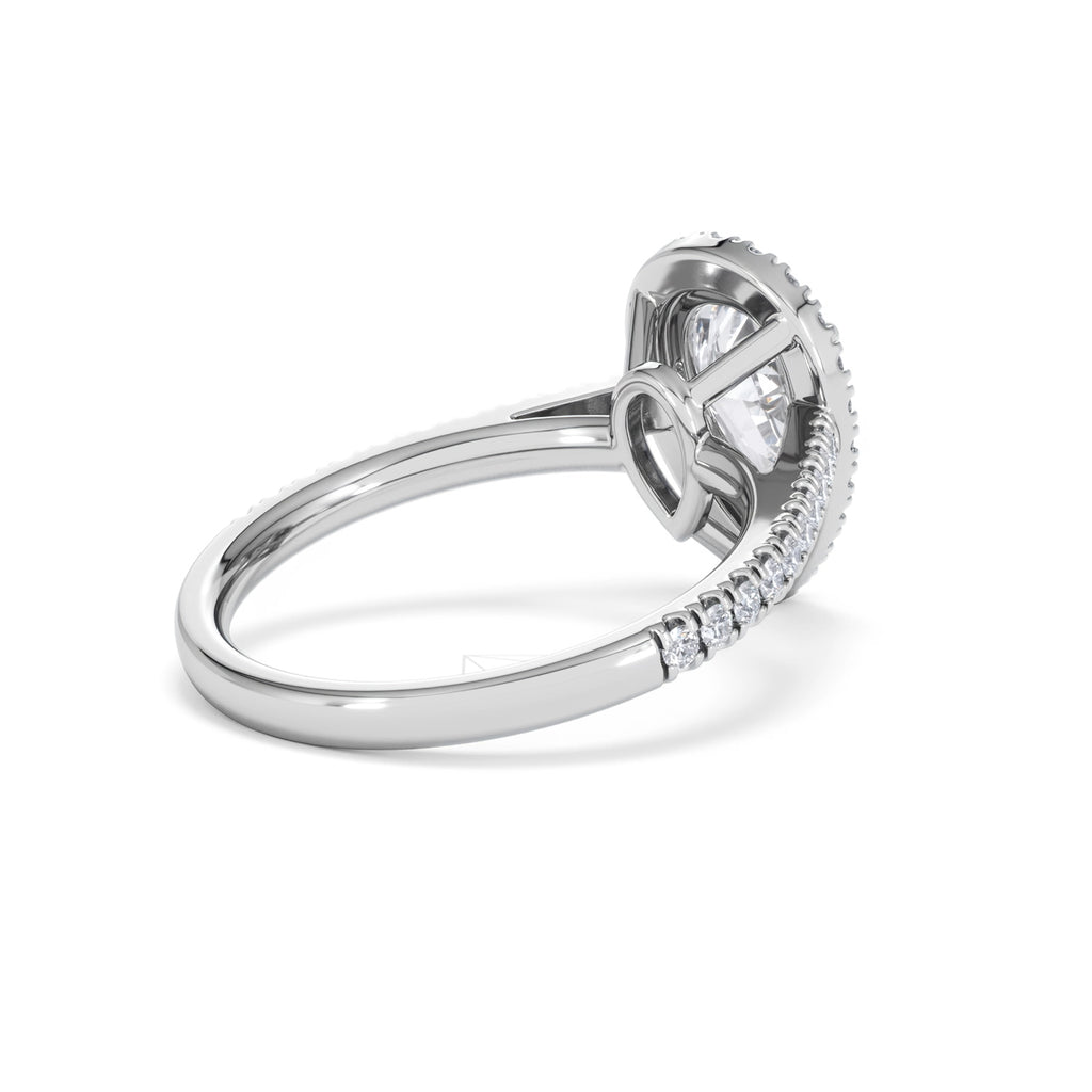 Diana Lab Diamond Pear Halo Engagement Ring Platinum 2.10ct F/VS1