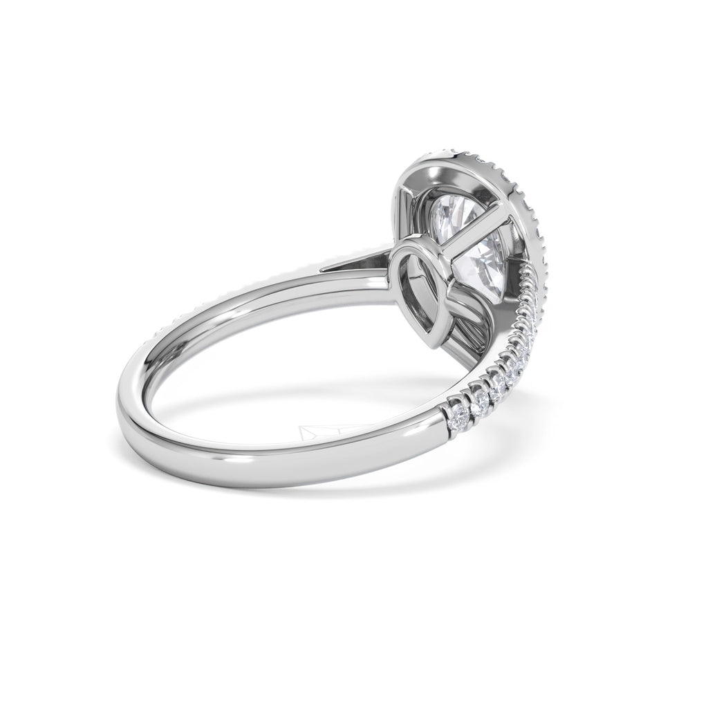 Diana Lab Diamond Pear Halo Engagement Ring Platinum 2.10ct F/VS1