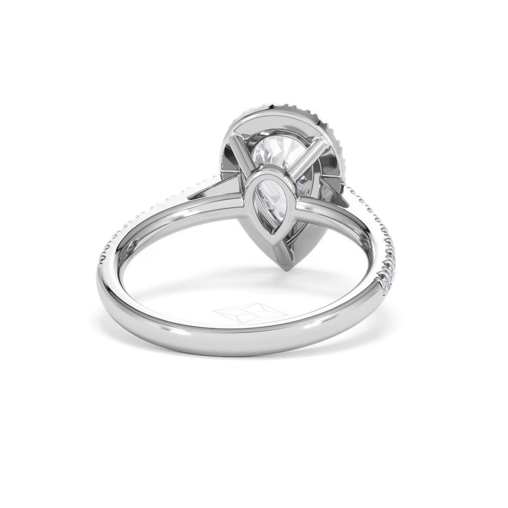 Diana Lab Diamond Pear Halo Engagement Ring Platinum 2.10ct F/VS1