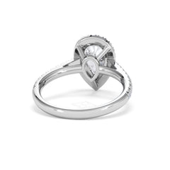 Diana Lab Diamond Pear Halo Engagement Ring Platinum 2.10ct F/VS1