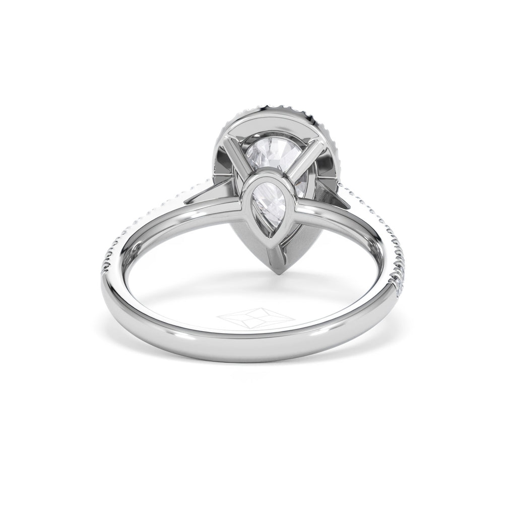 Diana Lab Diamond Pear Halo Engagement Ring Platinum 2.10ct F/VS1