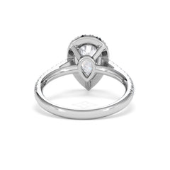 Diana Lab Diamond Pear Halo Engagement Ring Platinum 2.10ct F/VS1