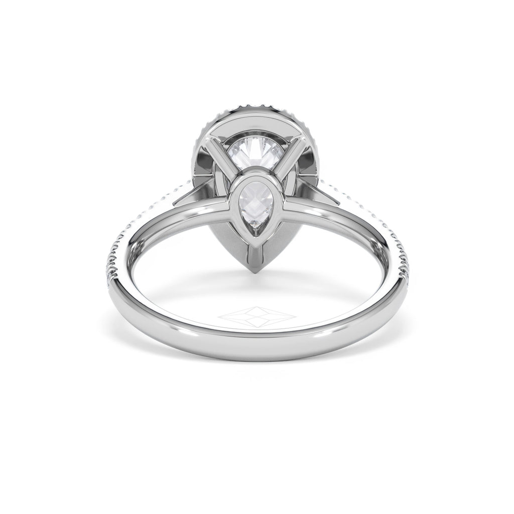 Diana Lab Diamond Pear Halo Engagement Ring Platinum 2.10ct F/VS1
