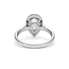 Diana Lab Diamond Pear Halo Engagement Ring Platinum 2.10ct F/VS1