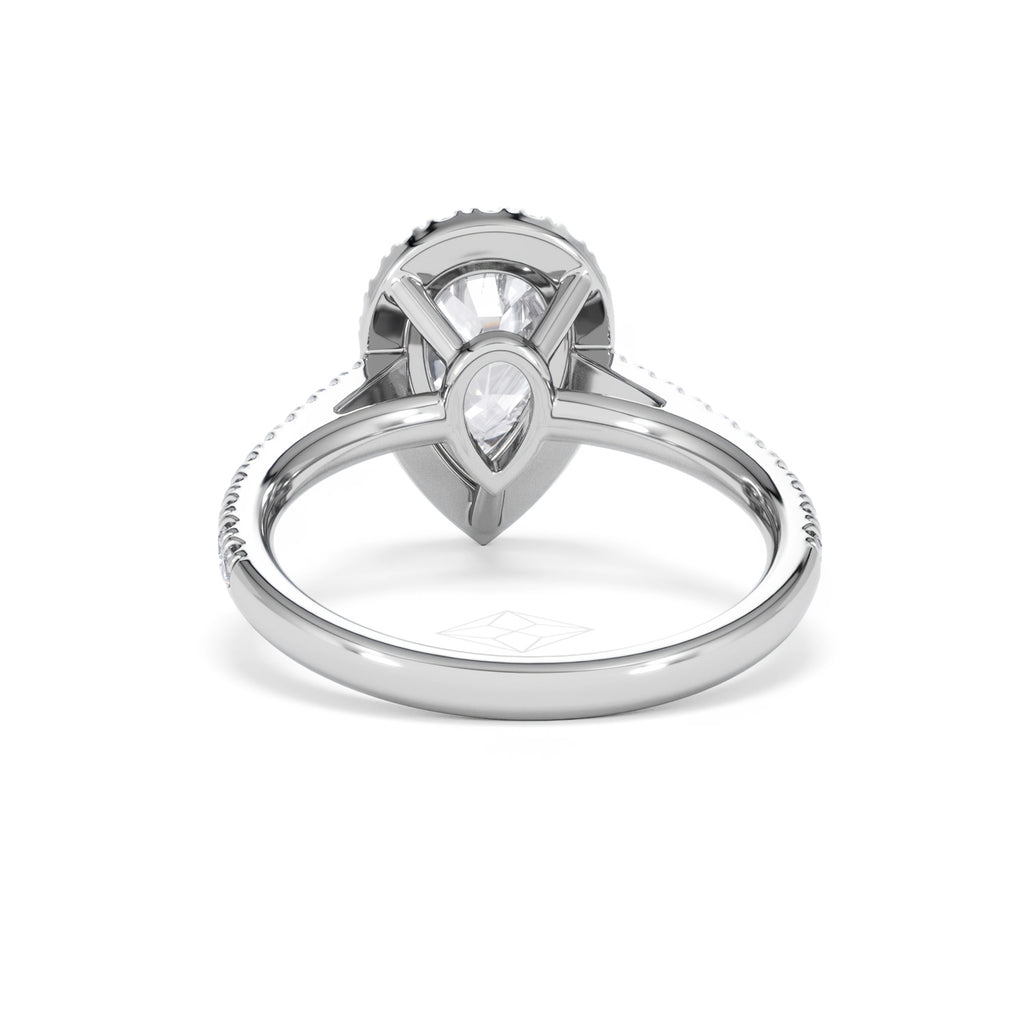 Diana Lab Diamond Pear Halo Engagement Ring Platinum 2.10ct F/VS1