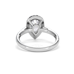 Diana Lab Diamond Pear Halo Engagement Ring Platinum 2.10ct F/VS1