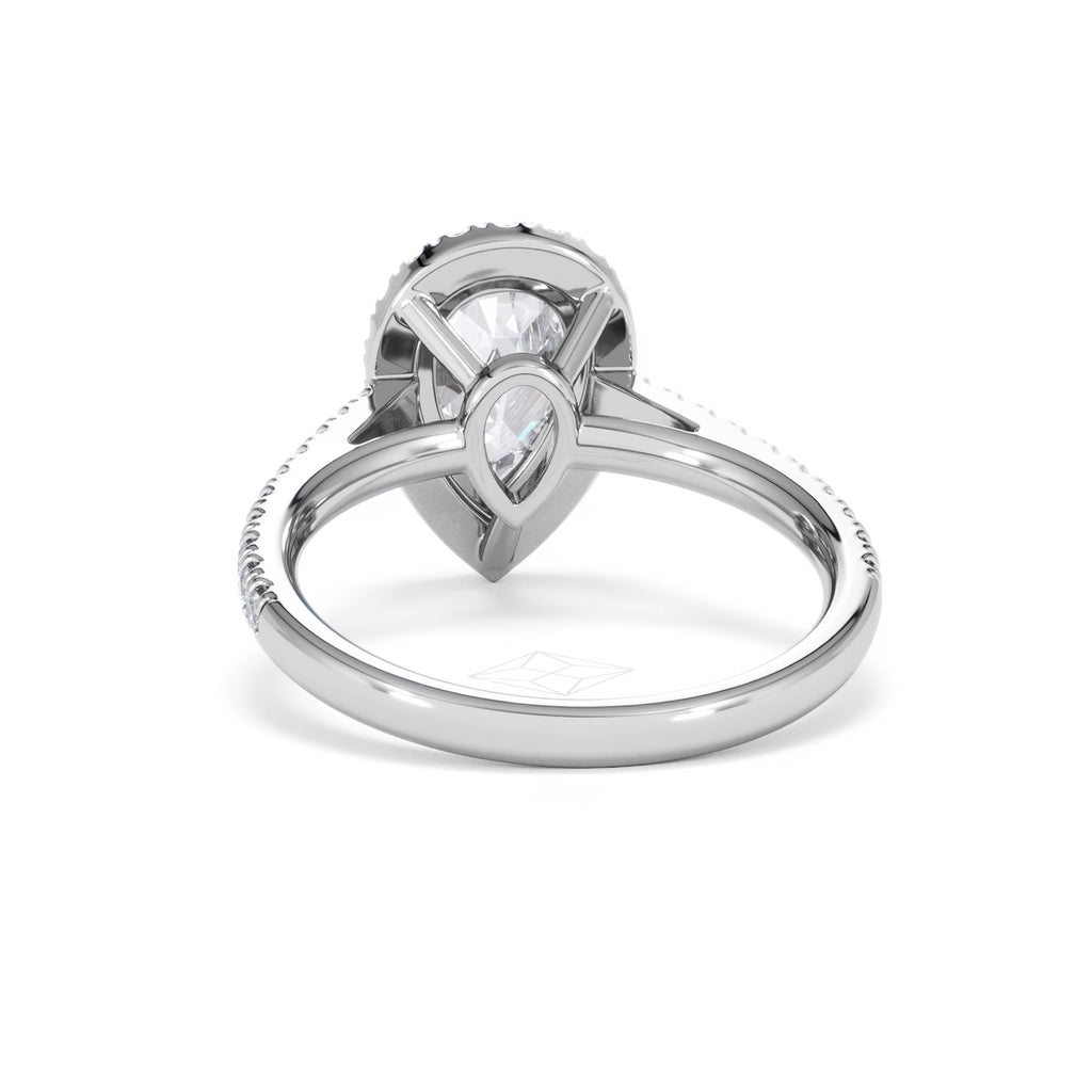 Diana Lab Diamond Pear Halo Engagement Ring Platinum 2.10ct F/VS1