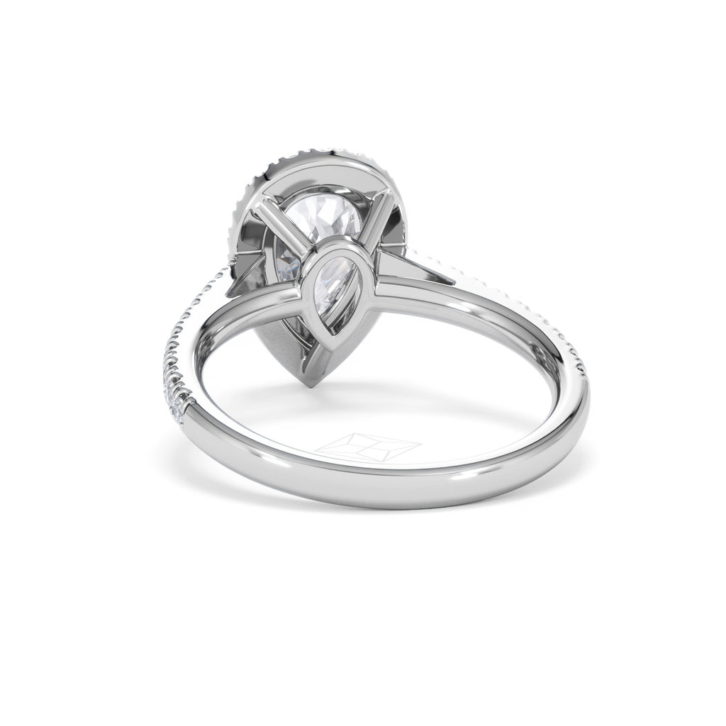 Diana Lab Diamond Pear Halo Engagement Ring Platinum 2.10ct F/VS1