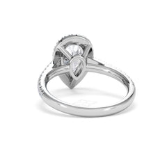 Diana Lab Diamond Pear Halo Engagement Ring Platinum 2.10ct F/VS1