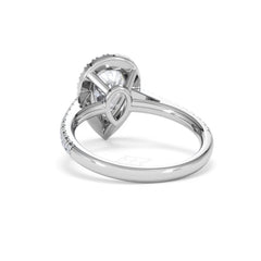 Diana Lab Diamond Pear Halo Engagement Ring Platinum 2.10ct F/VS1