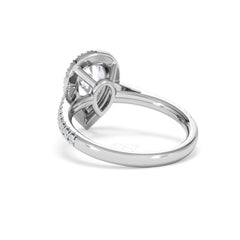 Diana Lab Diamond Pear Halo Engagement Ring Platinum 2.10ct F/VS1