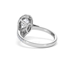 Diana Lab Diamond Pear Halo Engagement Ring Platinum 2.10ct F/VS1