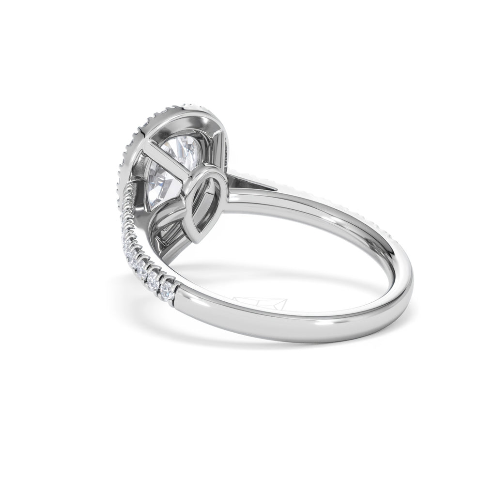 Diana Lab Diamond Pear Halo Engagement Ring Platinum 2.10ct F/VS1