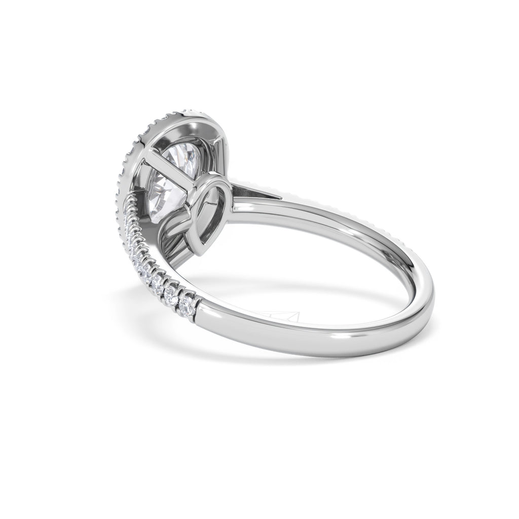 Diana Lab Diamond Pear Halo Engagement Ring Platinum 2.10ct F/VS1
