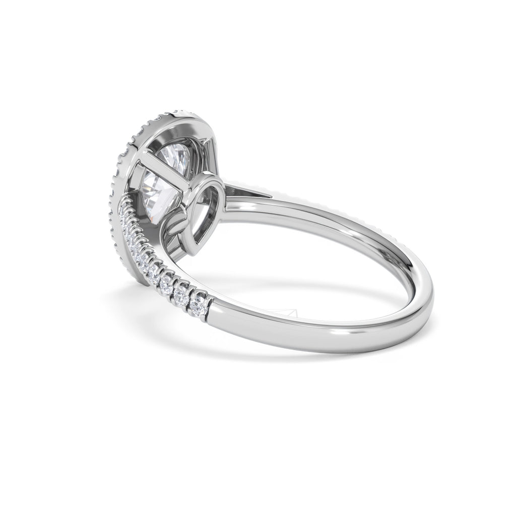 Diana Lab Diamond Pear Halo Engagement Ring Platinum 2.10ct F/VS1
