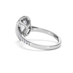 Diana Lab Diamond Pear Halo Engagement Ring Platinum 2.10ct F/VS1