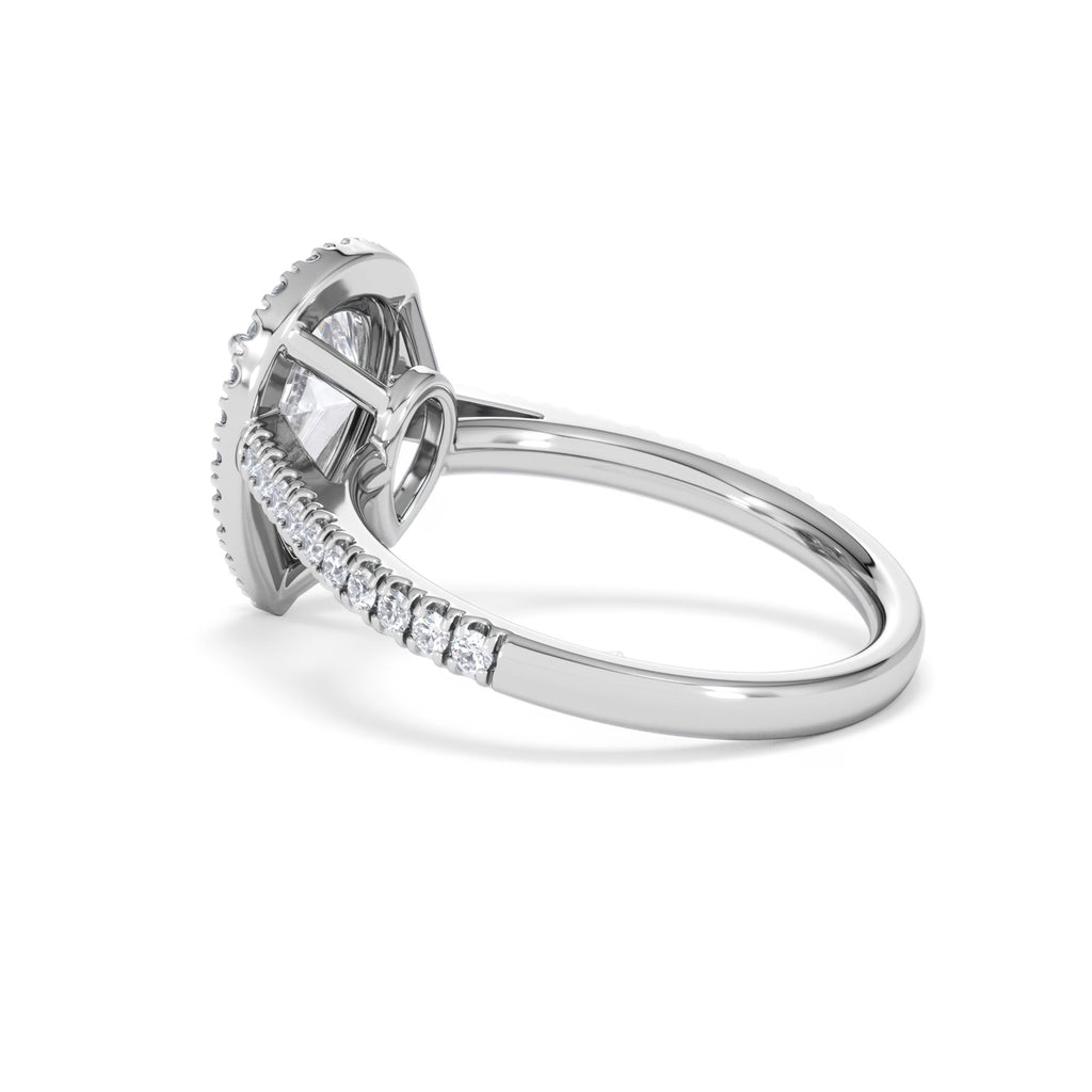 Diana Lab Diamond Pear Halo Engagement Ring Platinum 2.10ct F/VS1