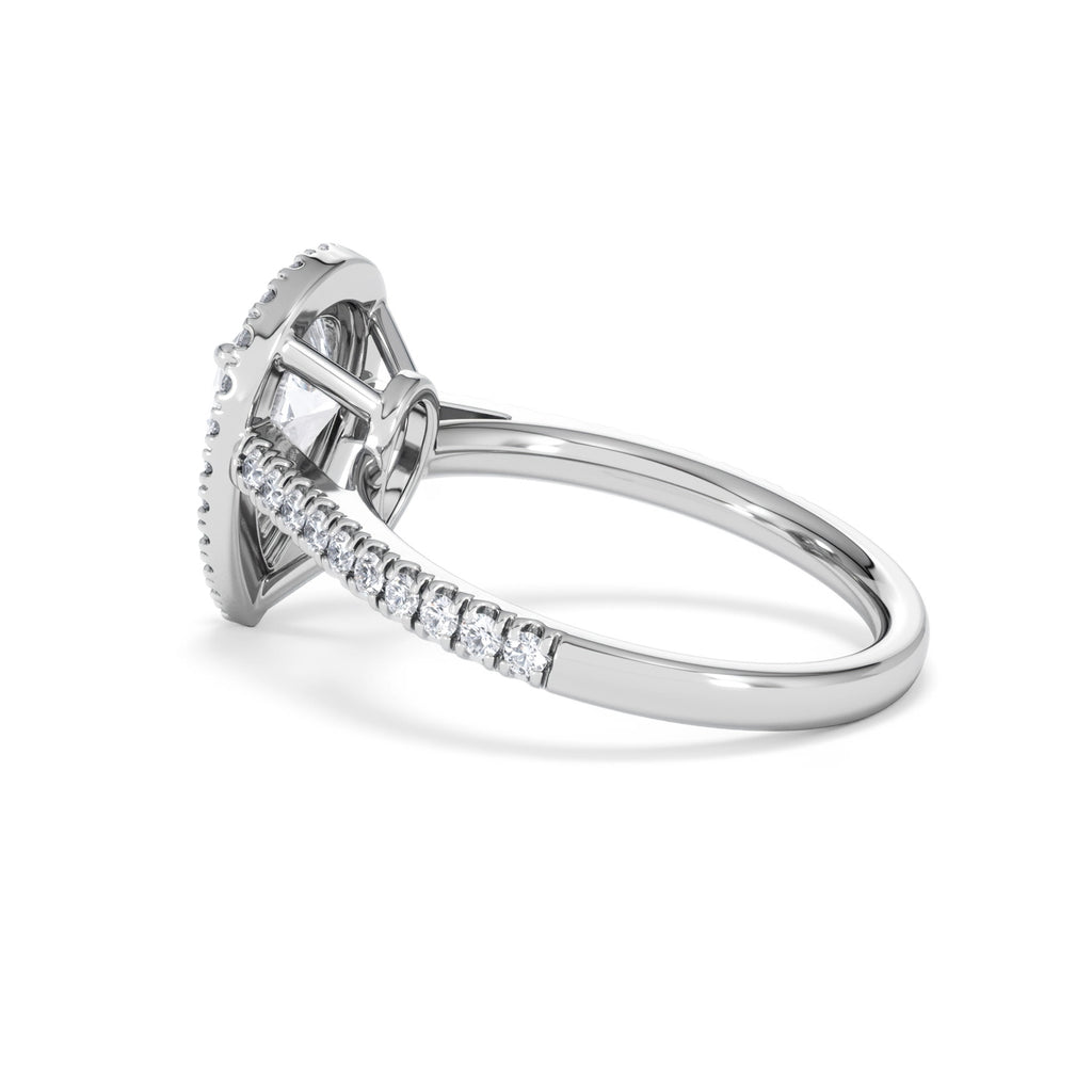 Diana Lab Diamond Pear Halo Engagement Ring Platinum 2.10ct F/VS1