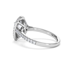 Diana Lab Diamond Pear Halo Engagement Ring Platinum 2.10ct F/VS1