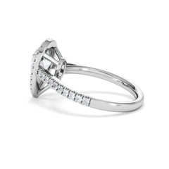 Diana Lab Diamond Pear Halo Engagement Ring Platinum 2.10ct F/VS1
