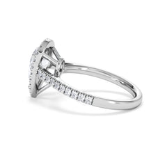 Diana Lab Diamond Pear Halo Engagement Ring Platinum 2.10ct F/VS1