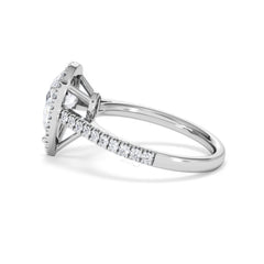 Diana Lab Diamond Pear Halo Engagement Ring Platinum 2.10ct F/VS1