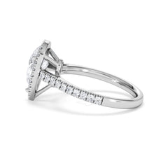 Diana Lab Diamond Pear Halo Engagement Ring Platinum 2.10ct F/VS1
