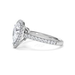 Diana Lab Diamond Pear Halo Engagement Ring Platinum 2.10ct F/VS1