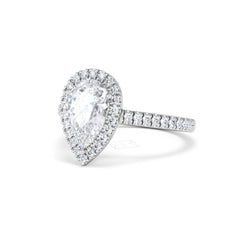 Diana Lab Diamond Pear Halo Engagement Ring Platinum 2.10ct F/VS1