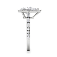 Diana Lab Diamond Pear Halo Engagement Ring Platinum 2.10ct F/VS1
