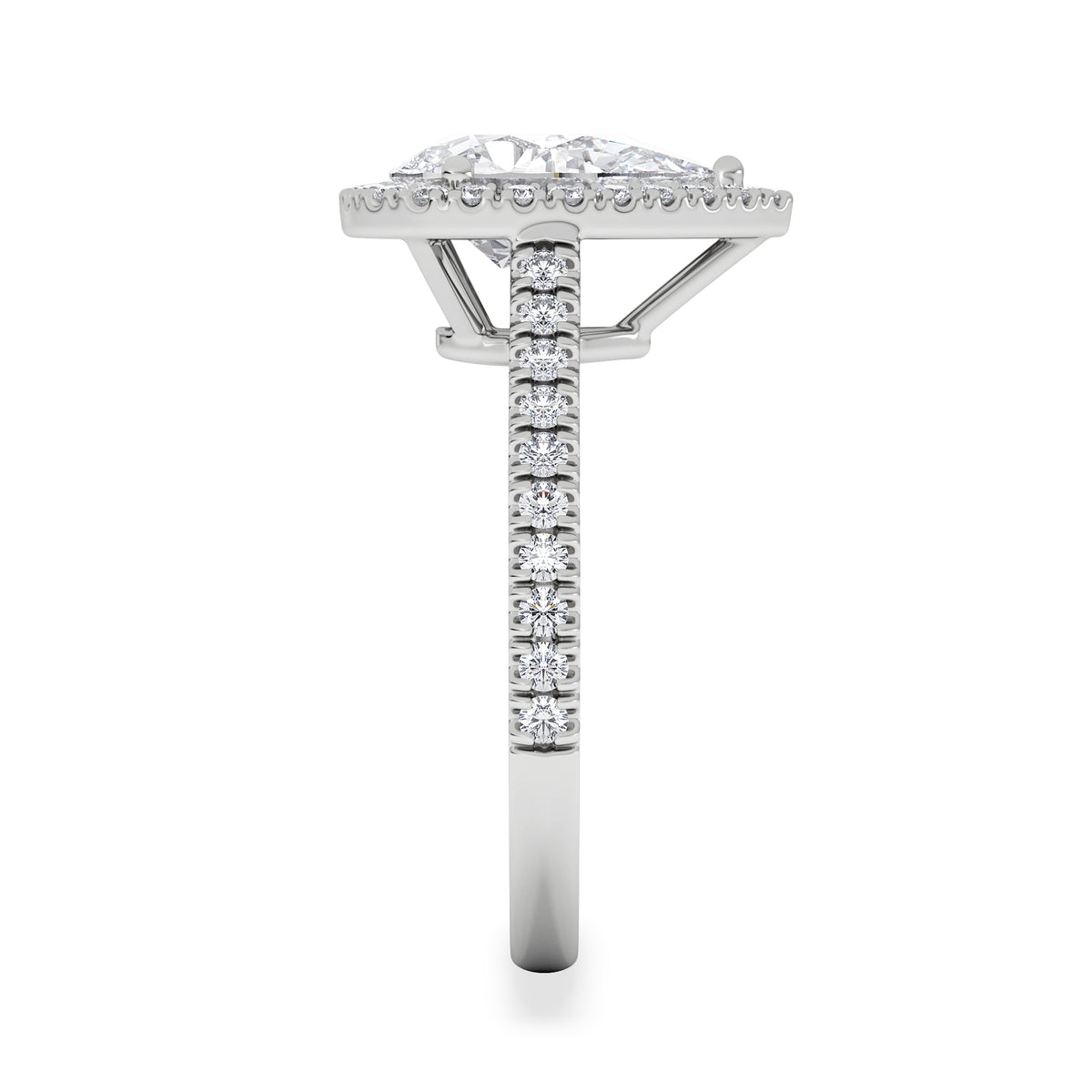 Diana Lab Diamond Pear Halo Engagement Ring Platinum 2.10ct F/VS1