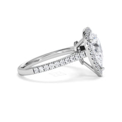 Diana Lab Diamond Pear Halo Engagement Ring 18KW Gold 2.60ct F/VS1