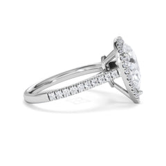 Diana Lab Diamond Pear Halo Engagement Ring Platinum 2.60ct F/VS1