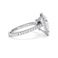 Diana Lab Diamond Pear Halo Engagement Ring Platinum 2.60ct F/VS1