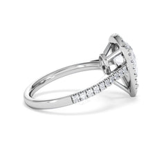 Diana Lab Diamond Pear Halo Engagement Ring Platinum 2.60ct F/VS1