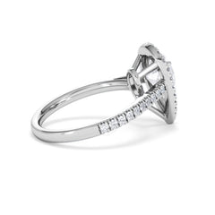 Diana Lab Diamond Pear Halo Engagement Ring 18KW Gold 2.60ct F/VS1
