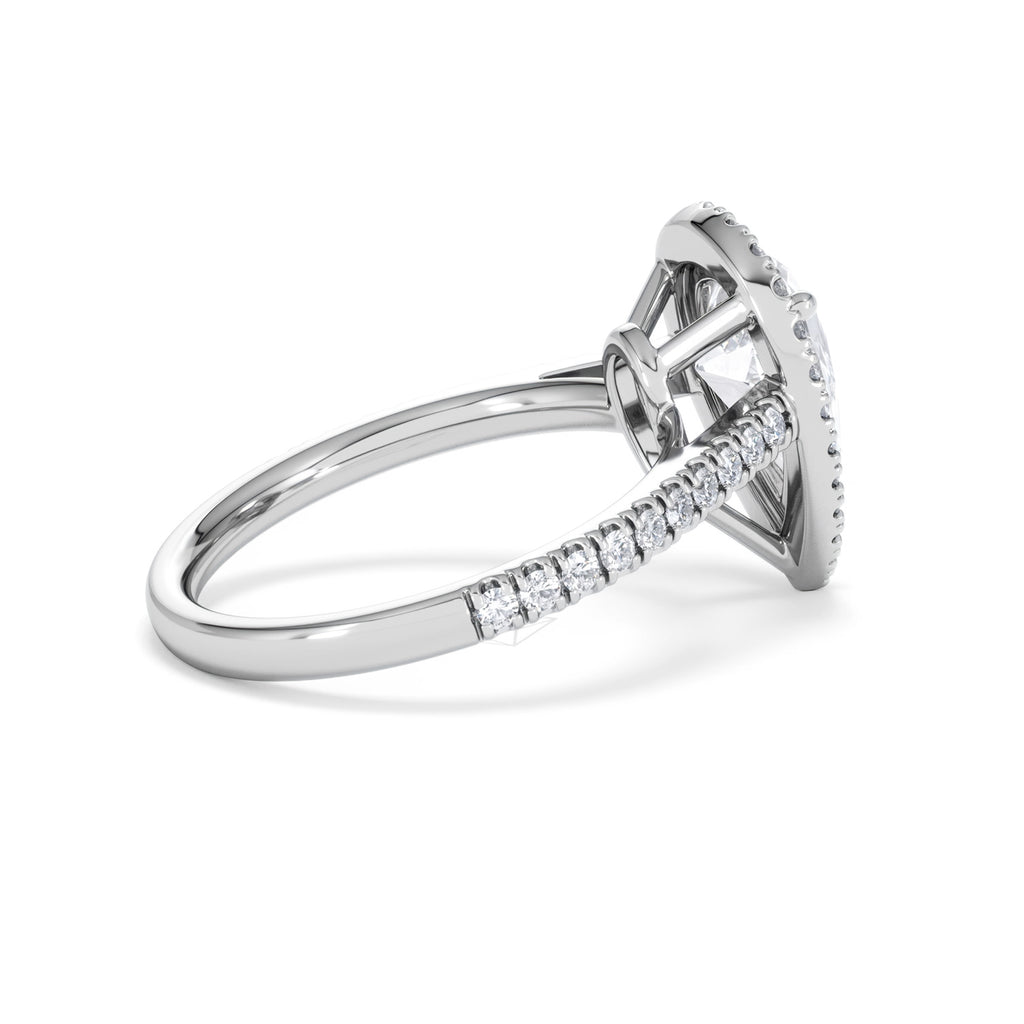 Diana Lab Diamond Pear Halo Engagement Ring Platinum 2.60ct F/VS1