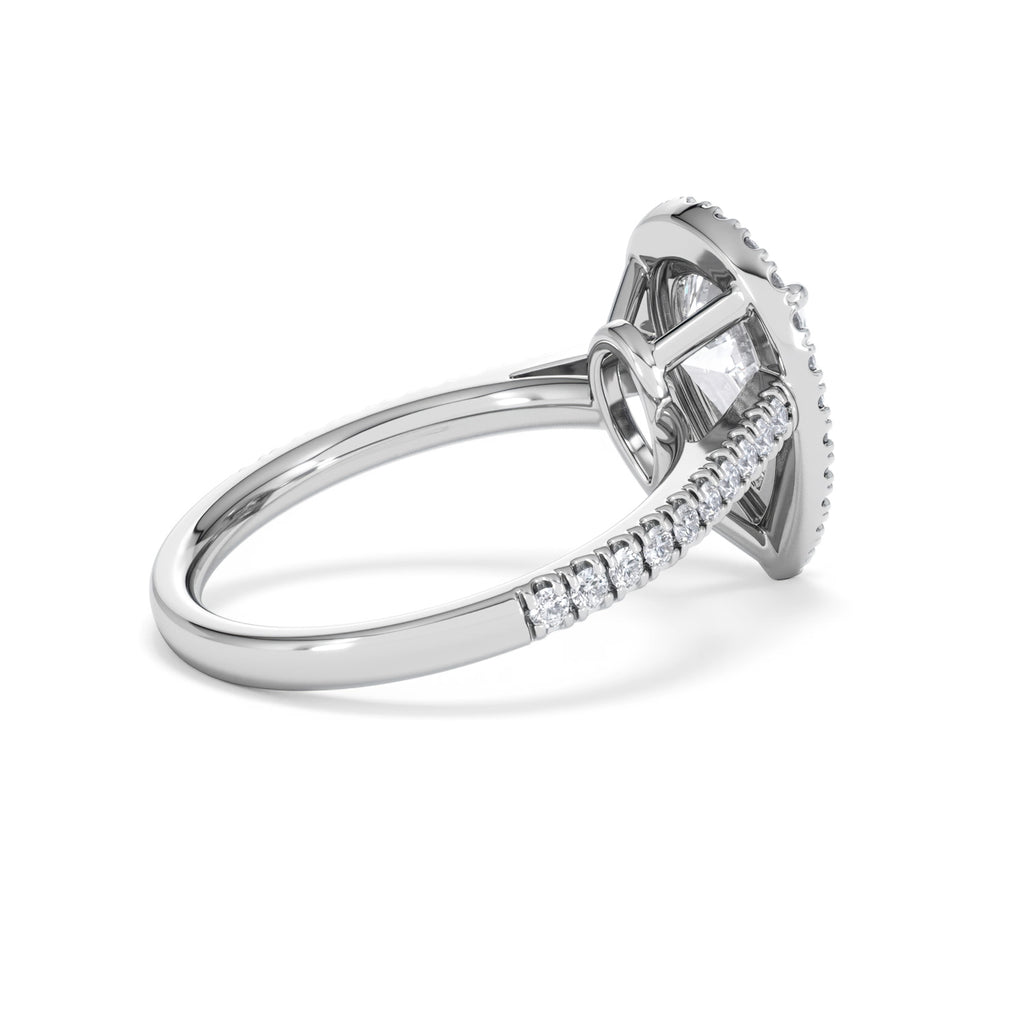 Diana Lab Diamond Pear Halo Engagement Ring Platinum 2.60ct F/VS1