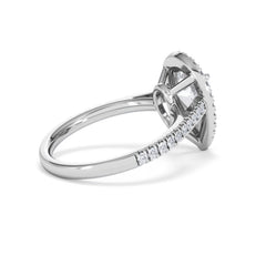 Diana Lab Diamond Pear Halo Engagement Ring Platinum 2.60ct F/VS1