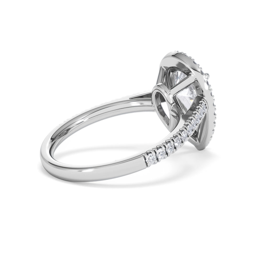 Diana Lab Diamond Pear Halo Engagement Ring Platinum 2.60ct F/VS1