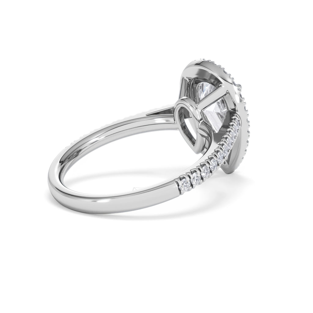 Diana Lab Diamond Pear Halo Engagement Ring 18KW Gold 2.60ct F/VS1