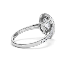 Diana Lab Diamond Pear Halo Engagement Ring 18KW Gold 2.60ct F/VS1