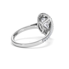 Diana Lab Diamond Pear Halo Engagement Ring 18KW Gold 2.60ct F/VS1