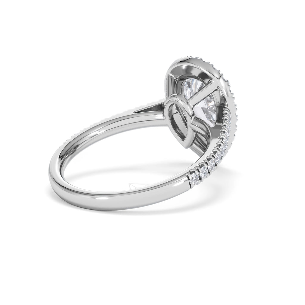 Diana Lab Diamond Pear Halo Engagement Ring Platinum 2.60ct F/VS1