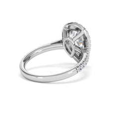Diana Lab Diamond Pear Halo Engagement Ring 18KW Gold 2.60ct F/VS1