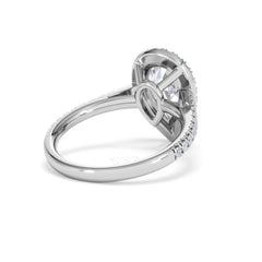 Diana Lab Diamond Pear Halo Engagement Ring Platinum 2.60ct F/VS1