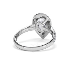 Diana Lab Diamond Pear Halo Engagement Ring Platinum 2.60ct F/VS1