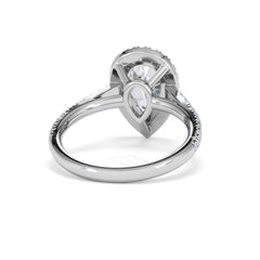 Diana Lab Diamond Pear Halo Engagement Ring Platinum 2.60ct F/VS1