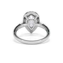 Diana Lab Diamond Pear Halo Engagement Ring 18KW Gold 2.60ct F/VS1